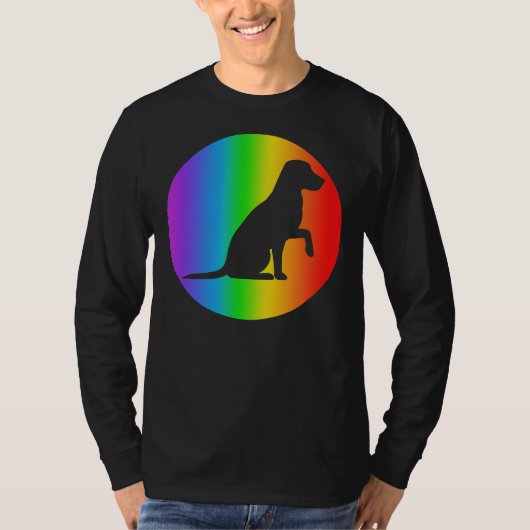 Labrador Retriever Hond Regenboog Silhouet T-shirt (Voorkant)