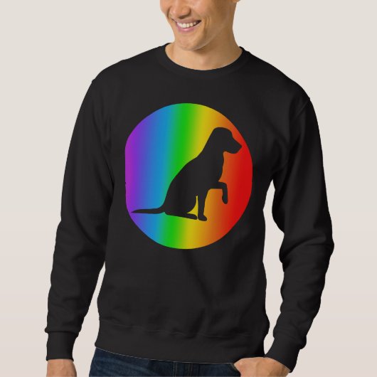 Labrador Retriever Hond Regenboog Silhouet Trui (Voorkant)