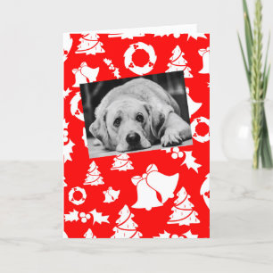 Labrador Retriever Hond Rode Vrolijke Kerstboom Feestdagen Kaart