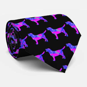 Labrador Retriever Hond Roze Silhouet Zwarte Hals Stropdas