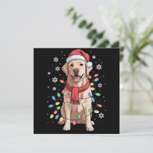 Labrador Retriever Hond Santa Claus Hoed Kerstmis Feestdagenkaart