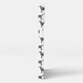 Labrador Retriever Hond Schattig Silhouet Grid Wit iPhone Hoesje (Rechterkant)