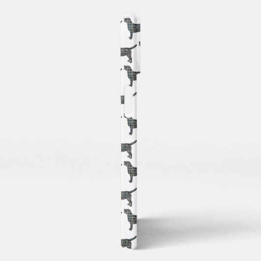 Labrador Retriever Hond Schattig Silhouet Grid Wit iPhone Hoesje (Rechterkant)