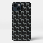Labrador Retriever Hond Schattig Silhouet Raster Z iPhone Hoesje (Achterkant)