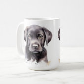 Labrador Retriever Hond Schattigee Waterverf Puppy Koffiemok (Voorkant links)