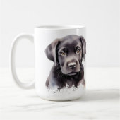 Labrador Retriever Hond Schattigee Waterverf Puppy Koffiemok (Links)