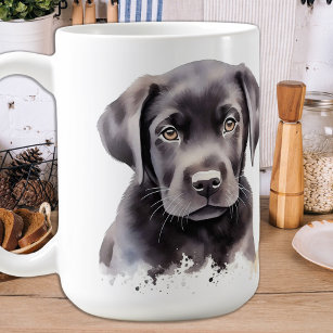 Labrador Retriever Hond Schattigee Waterverf Puppy Koffiemok