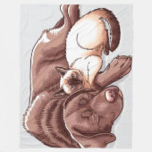 Labrador Retriever Hond Siamese Kat Fleece Deken (Voorkant)