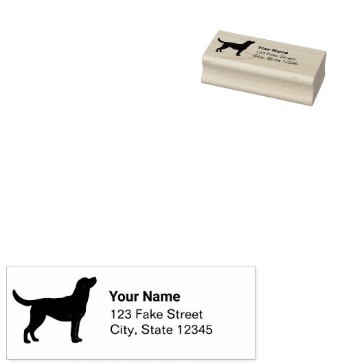 Labrador Retriever Hond Silhouet Adres Stempel (Gestempeld)