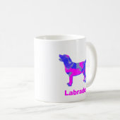 Labrador Retriever Hond Silhouet Crazy Hot Pink Koffiemok (Voorkant rechts)
