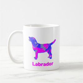 Labrador Retriever Hond Silhouet Crazy Hot Pink Koffiemok