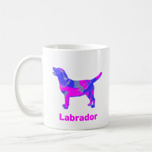 Labrador Retriever Hond Silhouet Crazy Hot Pink Koffiemok