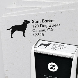 Labrador Retriever Hond Silhouet Retouradres Zelfinktende Stempel