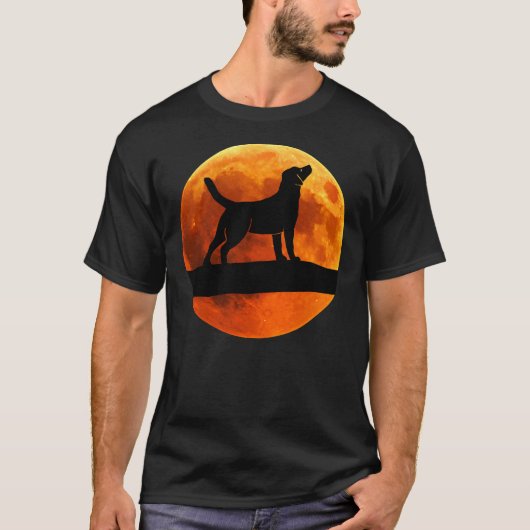 Labrador Retriever Hond Silhouette Moon Labrador T-shirt (Voorkant)