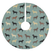 Labrador Retriever Hond Silhouetten Labs Kerstmis Kerstboom Rok (Voorkant)