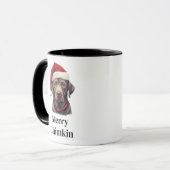 Labrador Retriever Hond Sinterklaas Hoed Kerstmis Mok (Voorkant links)