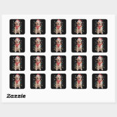 Labrador Retriever Hond Sinterklaas Hoed Kerstmis Vierkante Sticker (Vel)