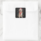 Labrador Retriever Hond Sinterklaas Hoed Kerstmis Vierkante Sticker (Tas)