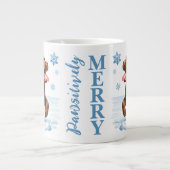 Labrador Retriever Hond Sneeuwvlokken Speelse Pupp Grote Koffiekop (Voorkant)