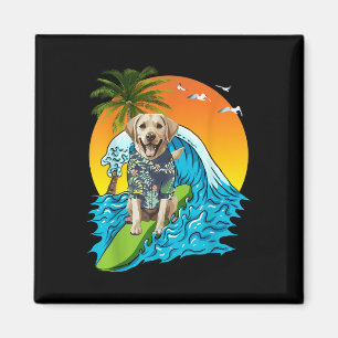 Labrador Retriever Hond Surfen Surfer Hawaii Zomer Magneet