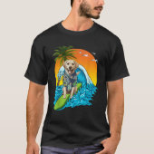 Labrador Retriever Hond Surfen Surfer Hawaii Zomer T-shirt (Voorkant)