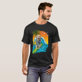 Labrador Retriever Hond Surfen Surfer Hawaii Zomer T-shirt (Voorkant volledig)