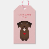 Labrador Retriever hond Valentijn, Valentijnsdag Cadeaulabel (Voorkant)