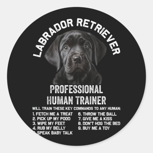 Labrador Retriever Hond Zwart Lab Professionele Me Ronde Sticker (Voorkant)