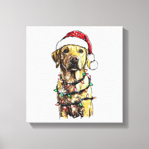 Labrador Retriever Honden Boom Kerst Sweater Kerst Canvas Afdruk