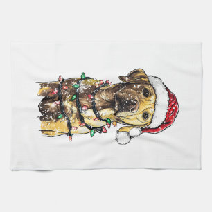 Labrador Retriever Honden Boom Kerst Trui Kerstmis Theedoek