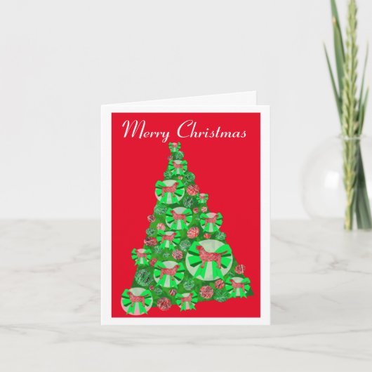 Labrador Retriever Honden Silhouet Kerstboom R Kaart (Voorkant)