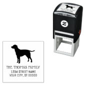 Labrador Retriever Honden Silhouet Naam Adres Zelfinktende Stempel (In situ)