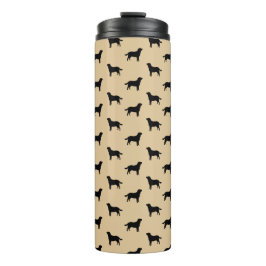 Labrador Retriever Honden Silhouetten Patroon Beig Thermosbeker