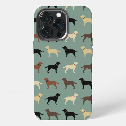 Labrador Retriever Honden Silhouetten Patroon Labs iPhone Hoesje (Achterkant)