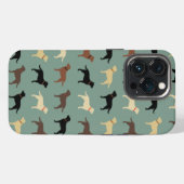 Labrador Retriever Honden Silhouetten Patroon Labs iPhone Hoesje (Achterkant horizontaal)