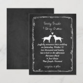 Labrador Retriever Honden Silhouetten Trouwdag Kaart (Voorkant / Achterkant)