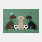 Labrador Retriever Honden Spelen Voetbal Deurmat (Voorkant)