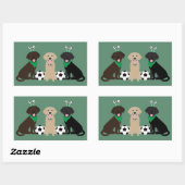 Labrador Retriever Honden Spelen Voetbal Rechthoekige Sticker (Vel)