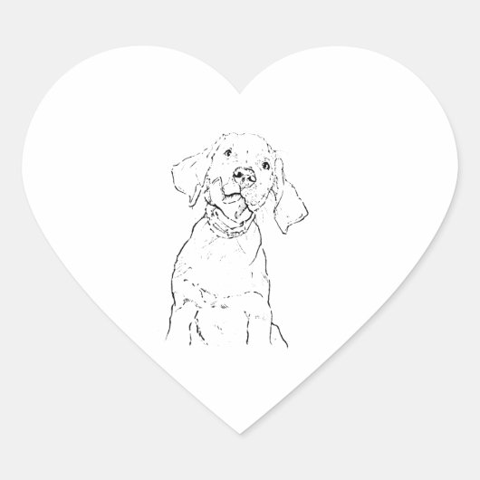 Labrador Retriever hondenansichtkaart Hart Sticker (Voorkant)