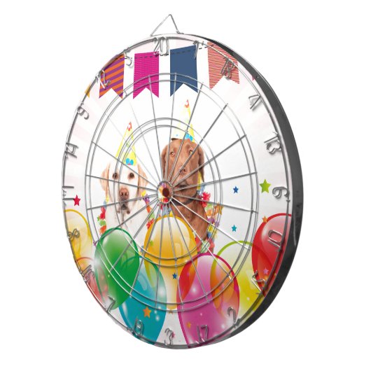 Labrador Retriever Hondenballonnen Verjaardag Dartbord (Voorkant Rechts)