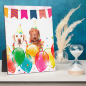 Labrador Retriever Hondenballonnen Verjaardag Fotoplaat (Zijkant)