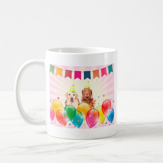 Labrador Retriever Hondenballonnen Verjaardag Koffiemok (Links)