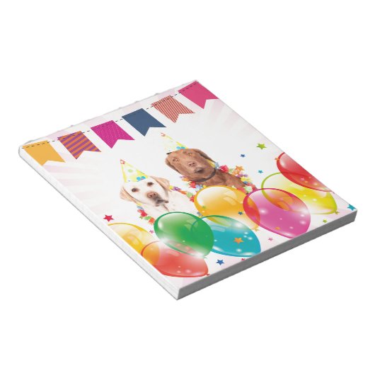 Labrador Retriever Hondenballonnen Verjaardag Notitieblok (Schuin)