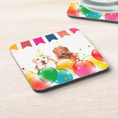 Labrador Retriever Hondenballonnen Verjaardag Onderzetter (Linkerzijde)