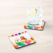 Labrador Retriever Hondenballonnen Verjaardag Onderzetter (Rechterzijde)