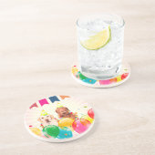 Labrador Retriever Hondenballonnen Verjaardag Zandsteen Onderzetter (Zijkant)