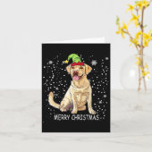 Labrador Retriever Hondenboom Kersttrui Xmas Kaart (Gele Bloem)