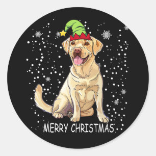 Labrador Retriever Hondenboom Kersttrui Xmas Ronde Sticker