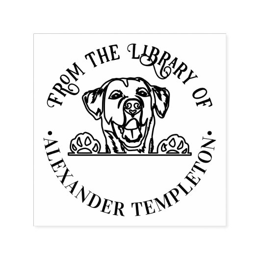 Labrador Retriever Hondengezicht #2 Bibliotheek Bo Zelfinktende Stempel (Design)