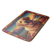 Labrador Retriever Hondenlandschap Bloemen decorat Badmat (Gekanteld)